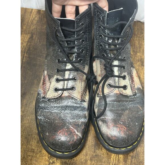 Dr Martens x New Order 1460 Power Corruption And Lies Soft Leather Boots Rare 10 - Picture 4 of 12